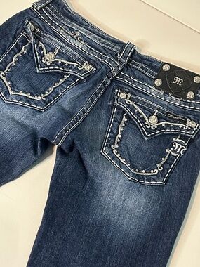 Miss Me Blue Jeans Women’s 29 Western Cowgirl Rhinestone Studded